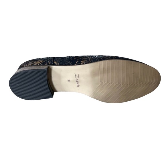 Zapato Oxfords Black Gold Size Women’s 39 - Picture 10 of 11